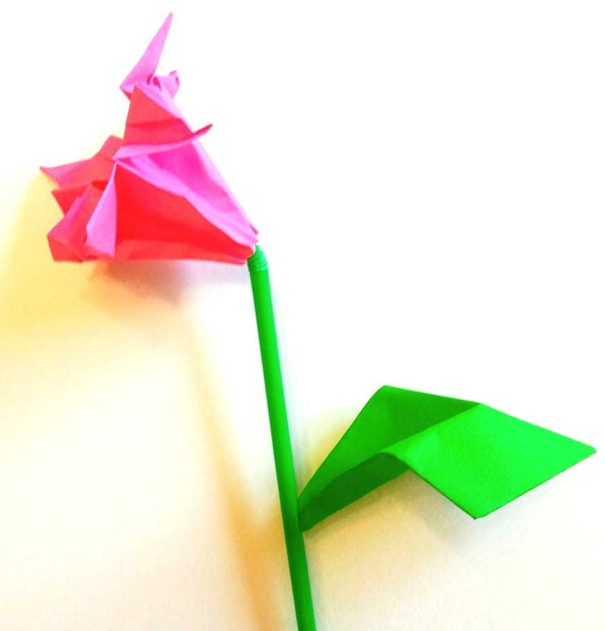Схема оригами из бумаги Колокольчик