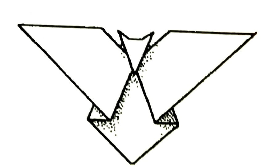 Схема оригами из бумаги Летучая Мышь