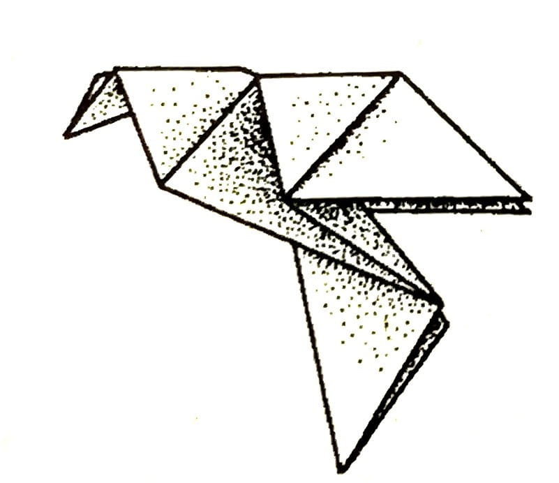 Схема оригами из бумаги Птица
