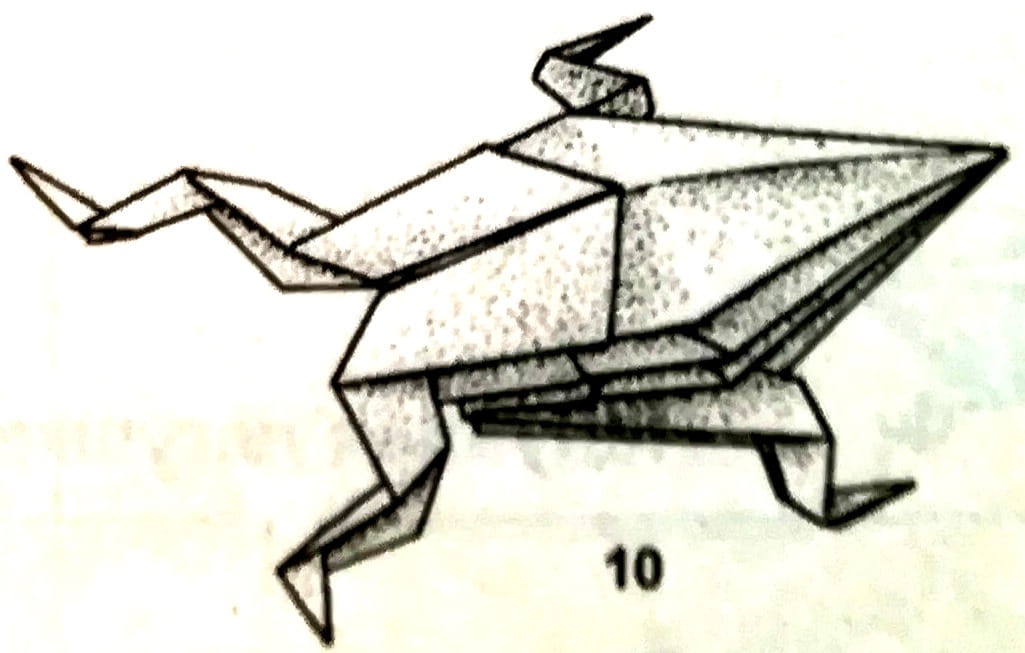 Схема оригами из бумаги Надувная Лягушка