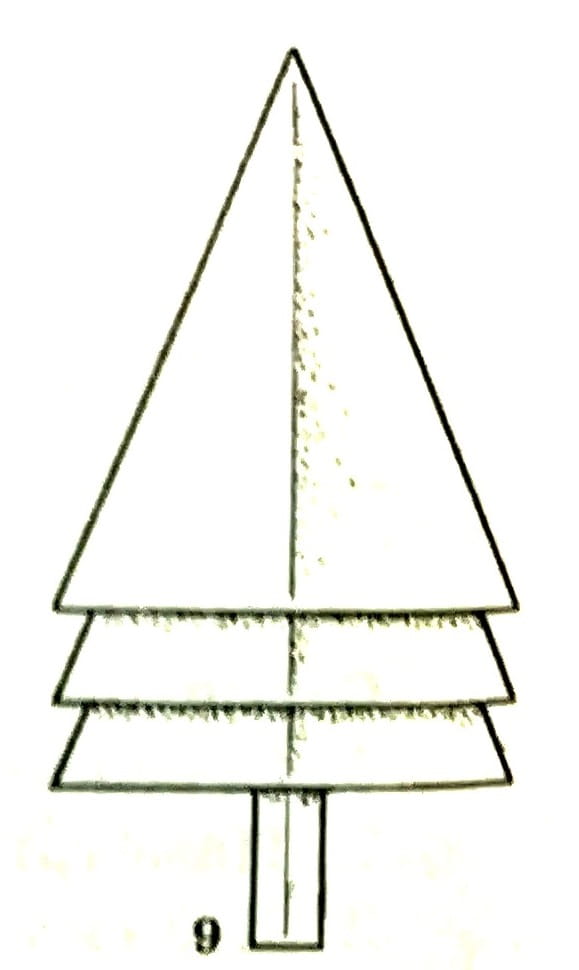 Схема оригами из бумаги дерево