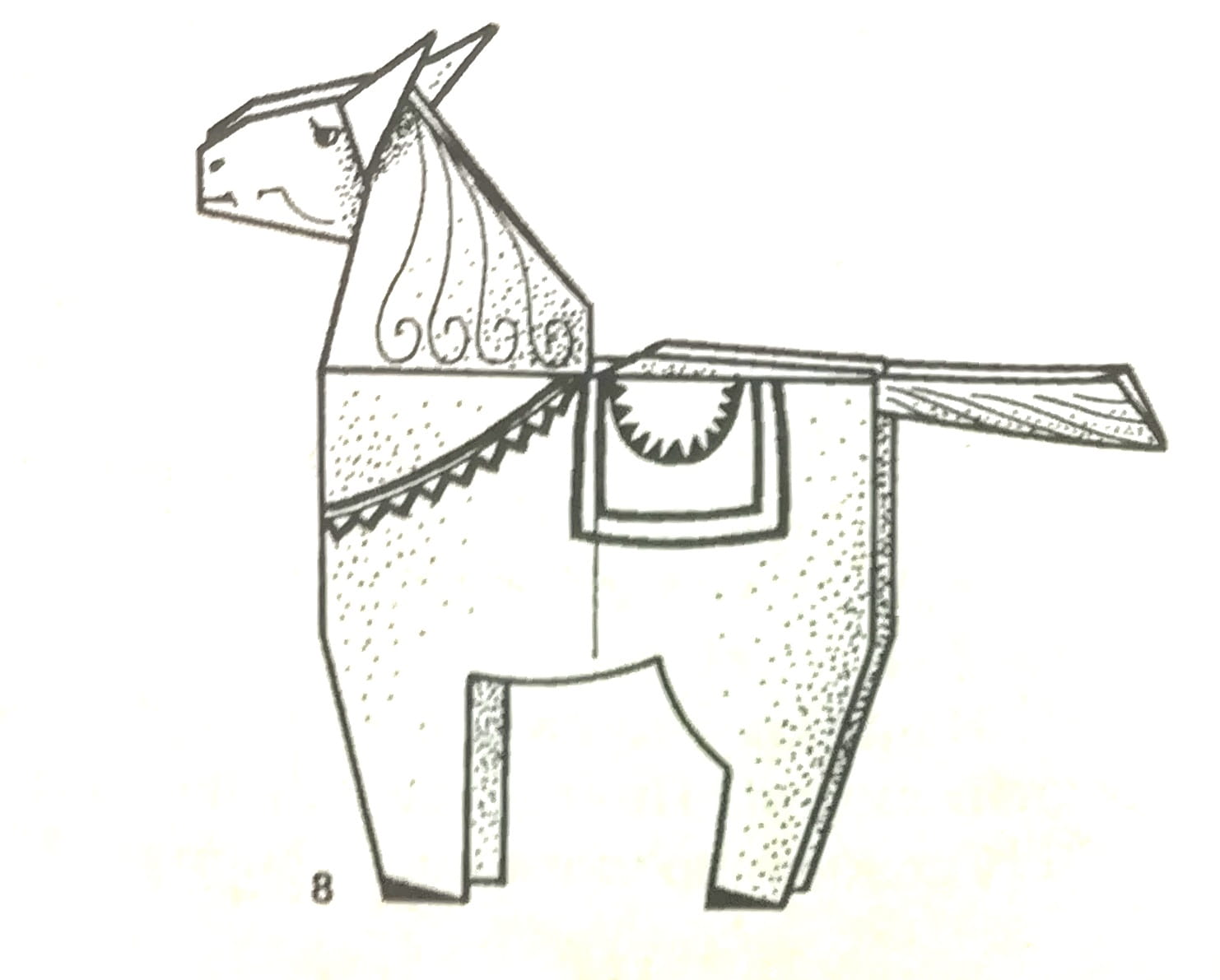 Схема оригами из бумаги Конь
