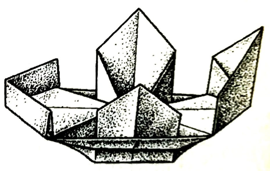 Схема оригами из бумаги Джонка