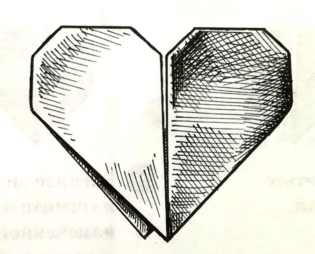 Схема оригами из бумаги Письмо сердечко