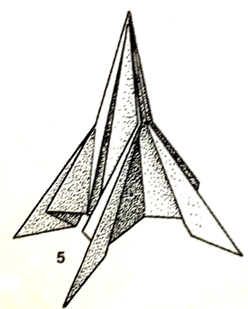 Схема оригами из бумаги Ракета