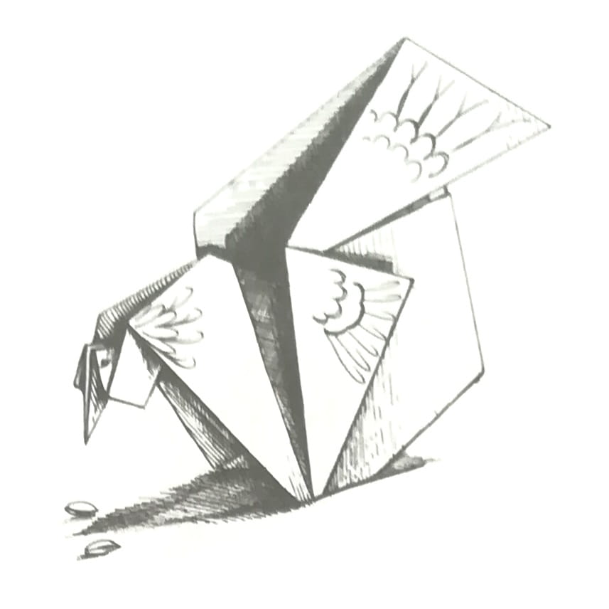 Схема оригами из бумаги Петух