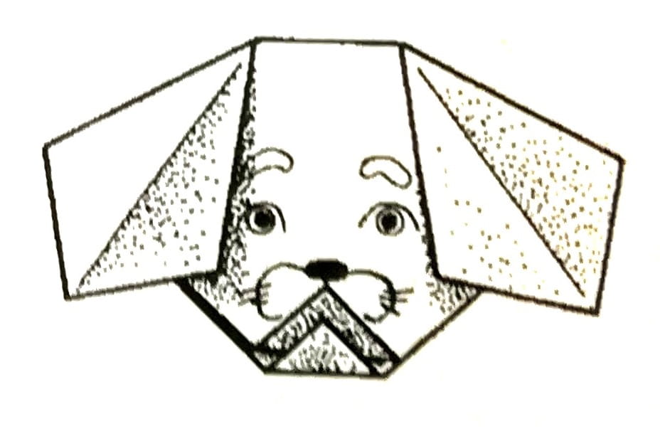 Схема оригами из бумаги Собака