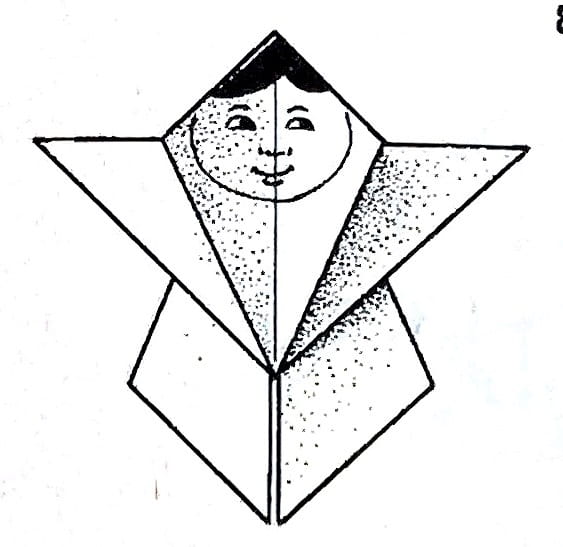 Схема оригами из бумаги Кукла