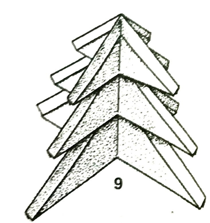 Схема оригами из бумаги Елочка