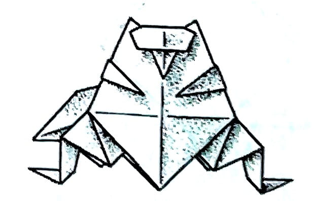 Схема оригами из бумаги Енот