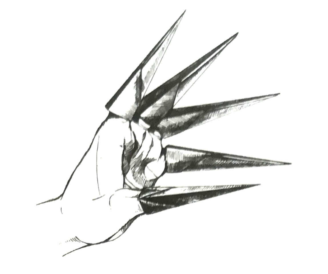 Схема оригами из бумаги когти страшилки