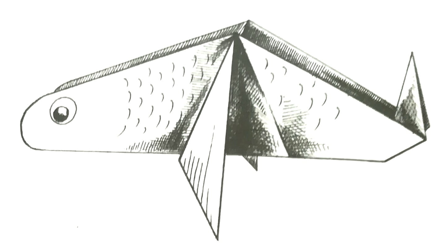 Схема оригами из бумаги Карась