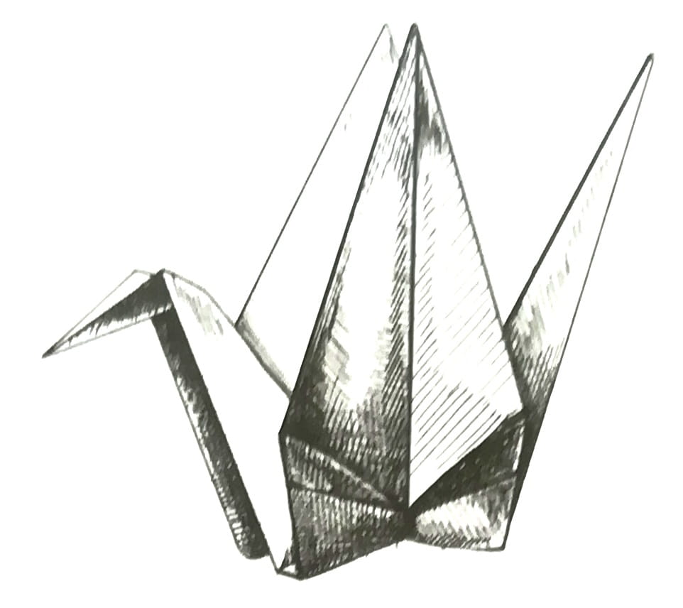 Схема оригами из бумаги Журавль