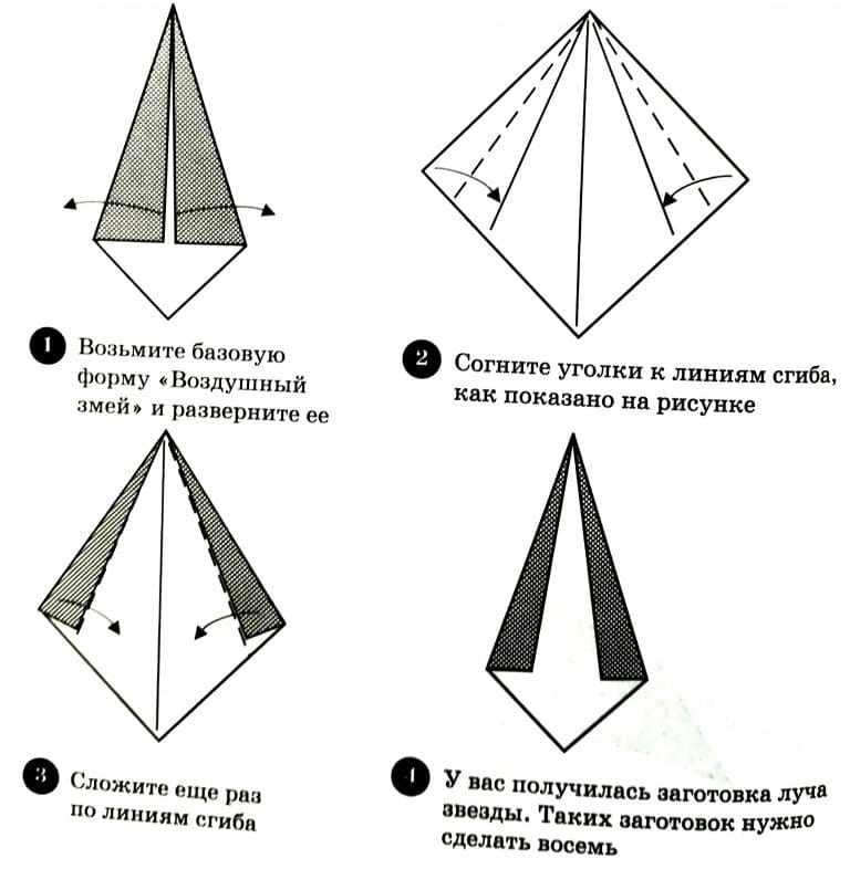 Оригами пятиконечная звезда схема