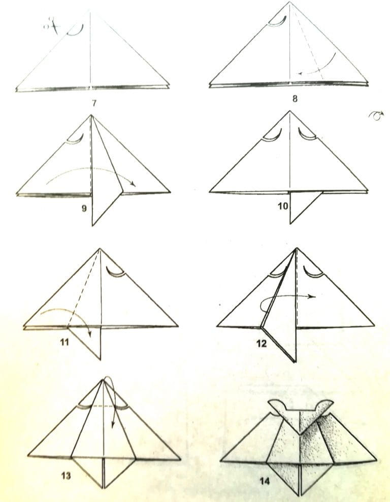 Схема оригами летучая мышь