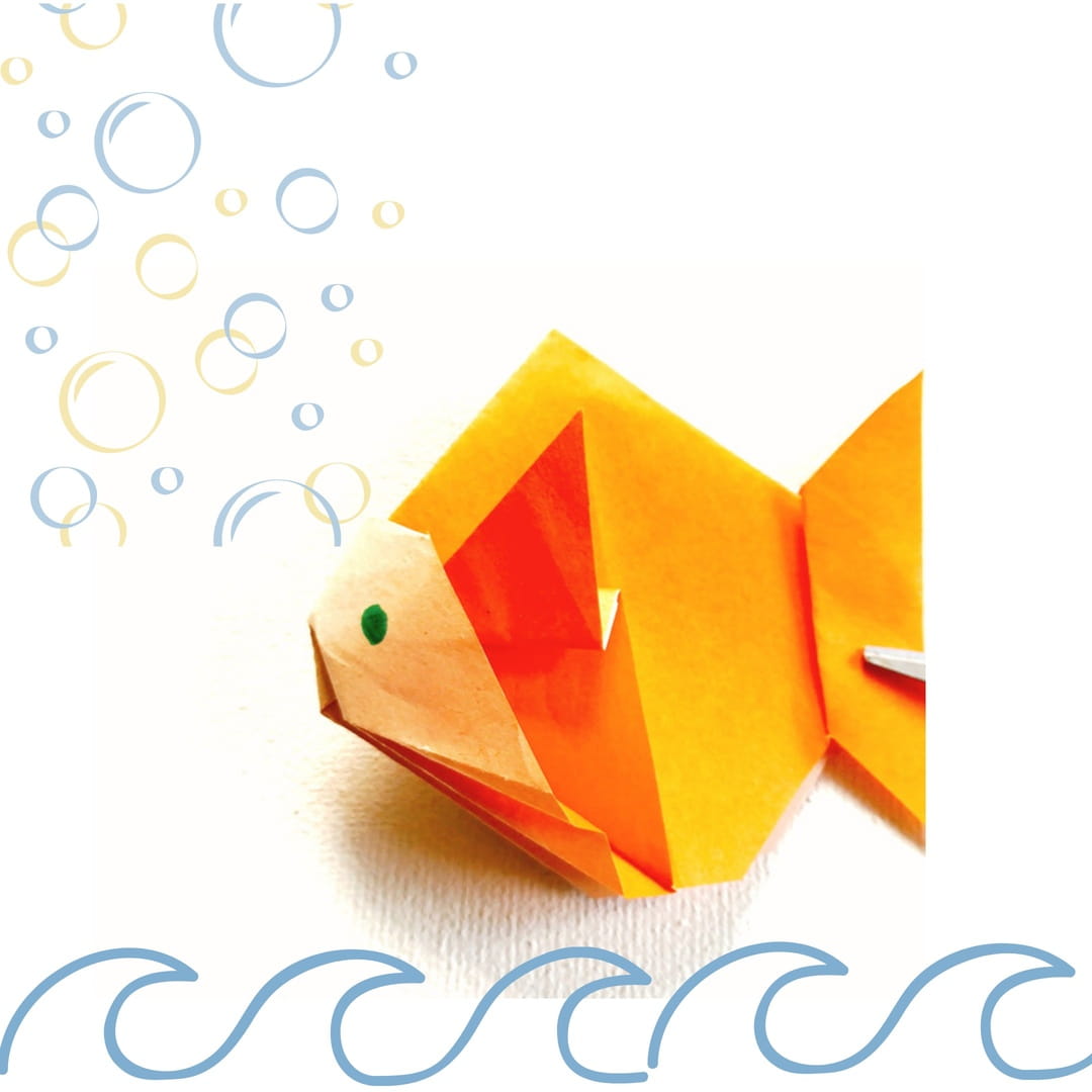 Схема оригами из бумаги Золотая рыбка