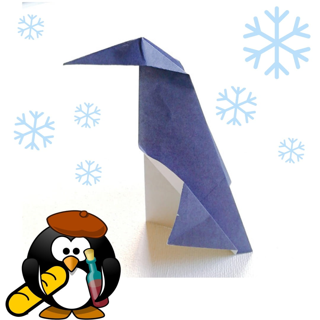 Схема оригами из бумаги Пингвин