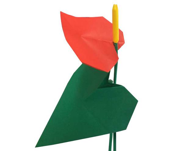 Оригами из бумаги цветок Калла или атриум