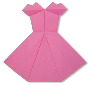 Оригами из бумаги платье