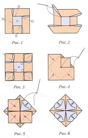 Схема изготовления цветка из оригами Гладиолус
