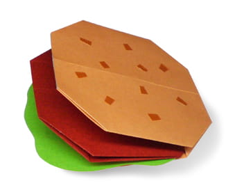 Оригами из бумаги гамбургер