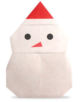 Оригами из бумаги Снеговик