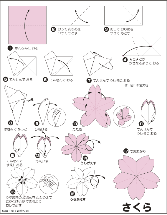 Оригами из бумаги ветка Сакуры