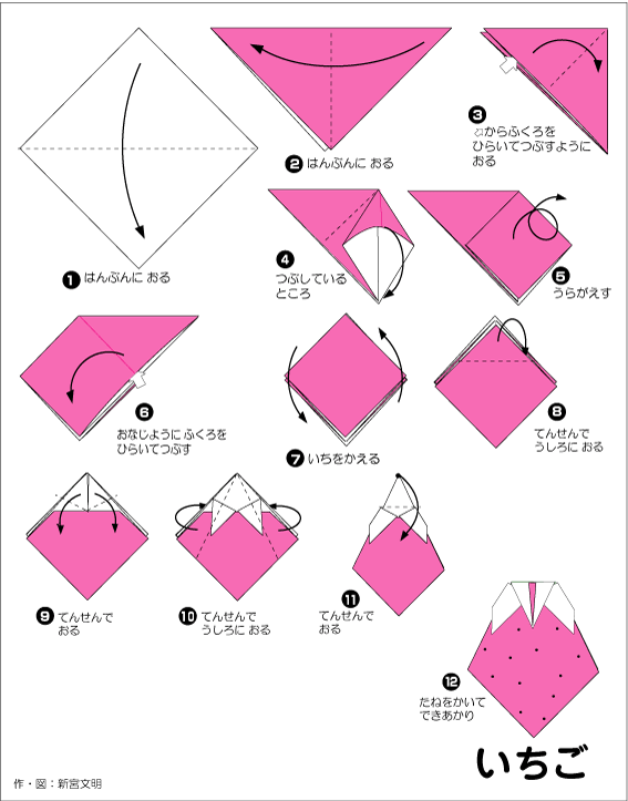 Оригами из бумаги Клубника