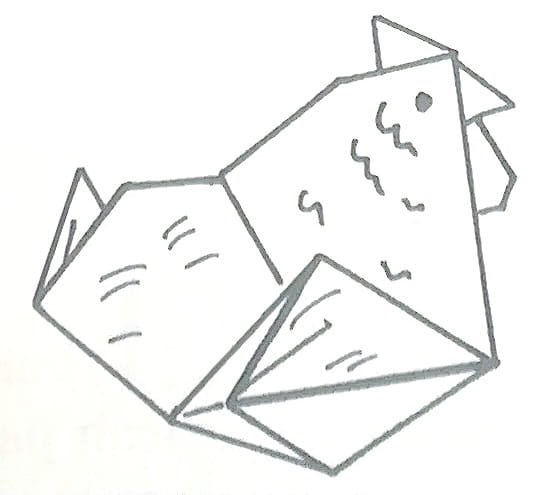 Схема оригами из бумаги Курочка