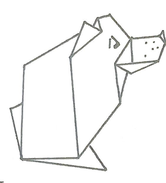 Схема оригами из бумаги Волк