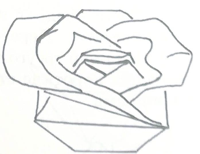 Схема оригами из бумаги коробочка Роза