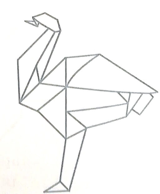 Схема оригами из бумаги Страус