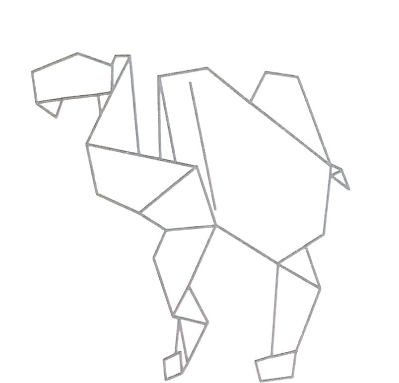 Схема оригами из бумаги Верблюд