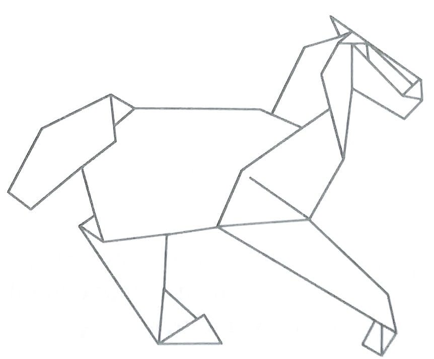 Схема оригами из бумаги Лошадь