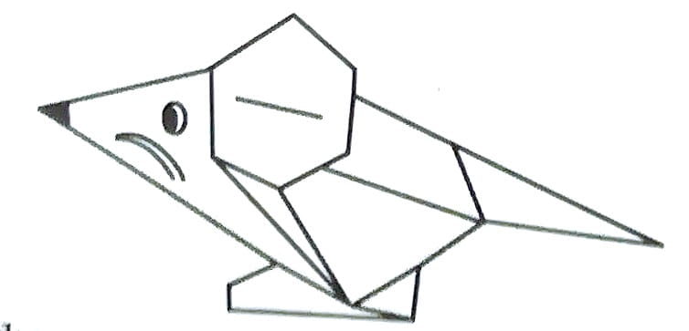 Оригами из бумаги Мышь, схема
