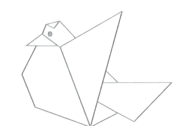 Схема оригами из бумаги Снегирь