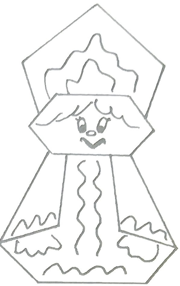 Схема оригами из бумаги Снегурочка