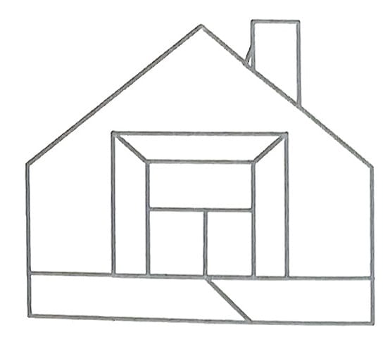 Схема оригами из бумаги Дом с окном