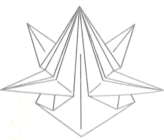 Схема оригами из бумаги Надувной Цветок