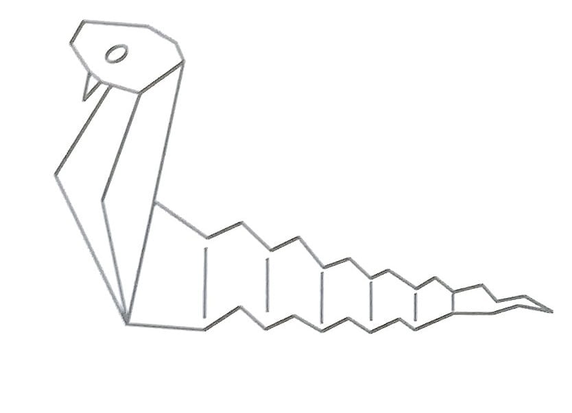 Схема оригами из бумаги Змея
