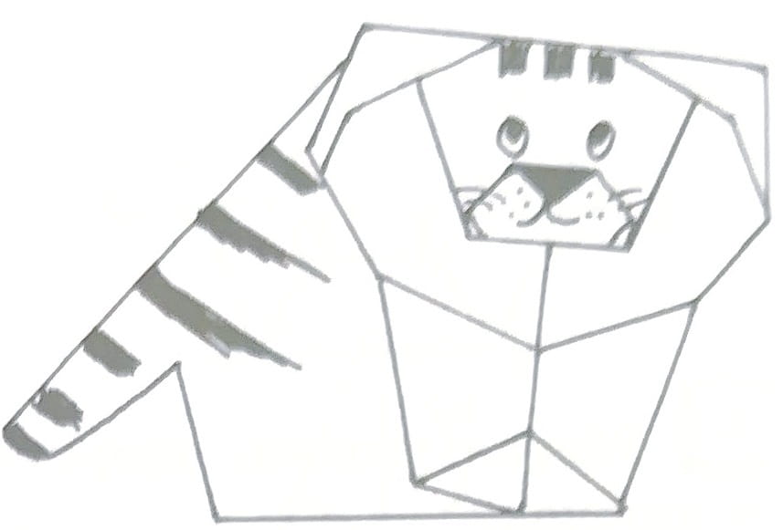 Схема оригами из бумаги Тигр