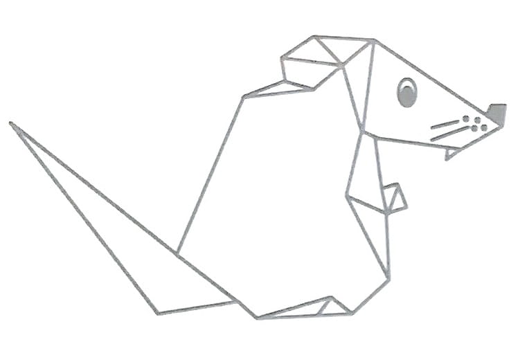 Схема оригами из бумаги Крыса