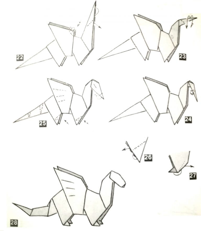 Оригами дракон схема сборки